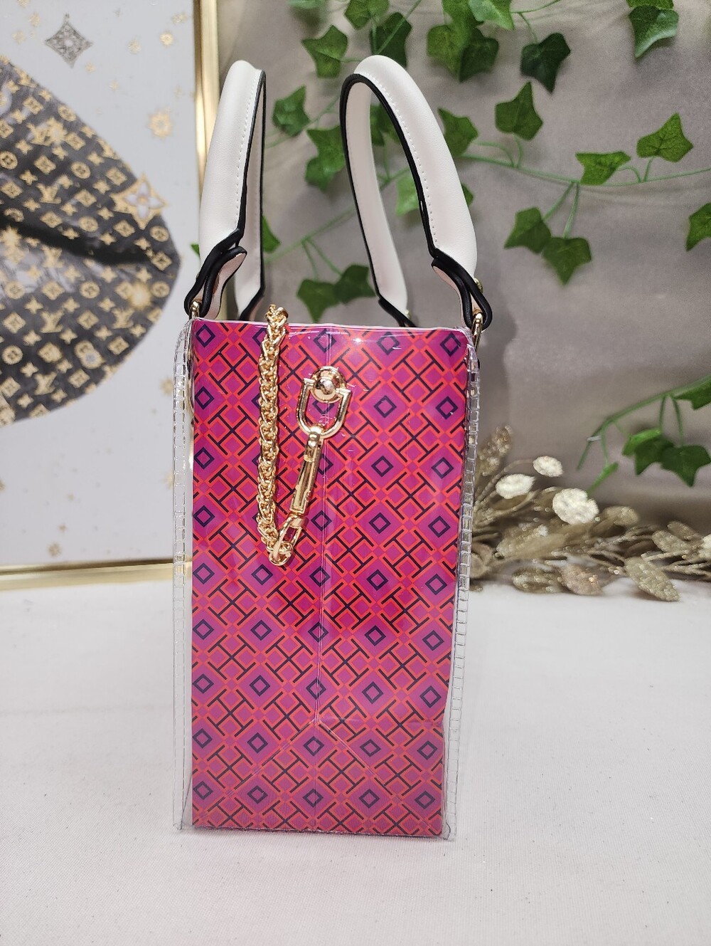 Authentic Tory Burch Shopping Bag In PVC Tote - Picture 6 of 10